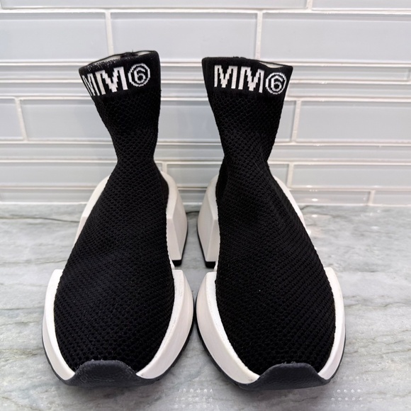 MM6 Maison Margiela High-Cut Sock Sneakers Black Women's Casual Shoes - Picture 3 of 10
